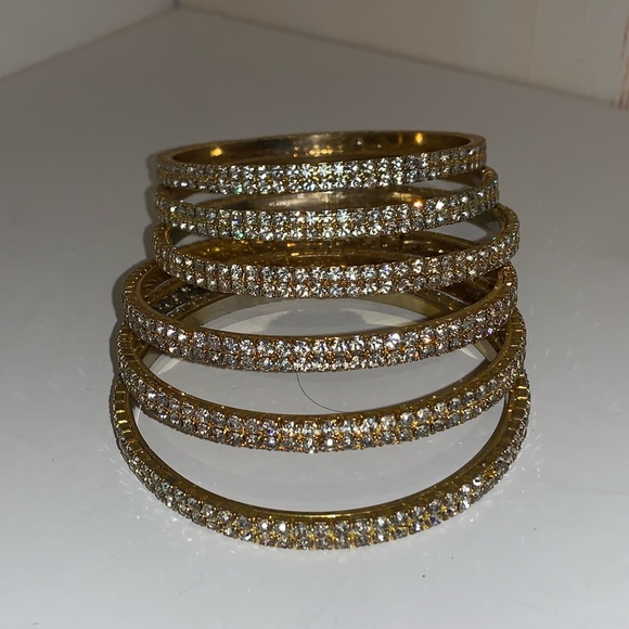 6 Diamond/Gold Bangles - Picture 5 of 5